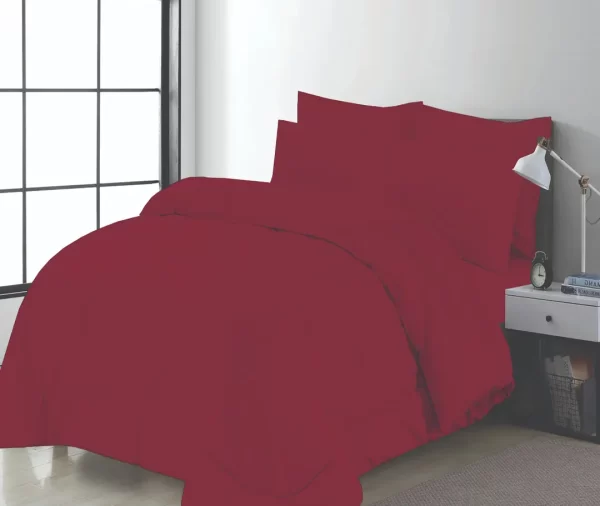 Red Plain Comforter Set