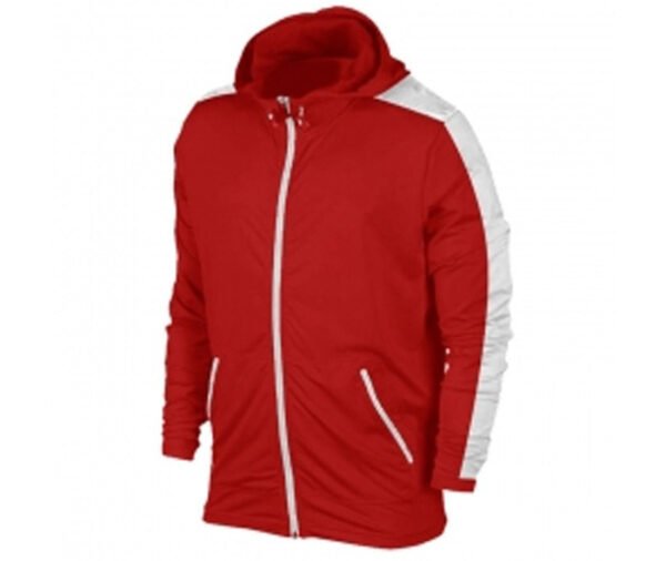 Tomato Red and White Designer Hoodie