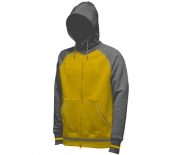 Grey and Canary Yellow Designer Hoodie