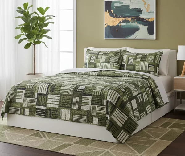 Modern Geometric Printed Quilt Design