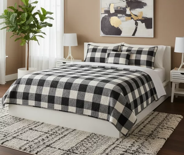 Printed Buffalo Check Quilt Set