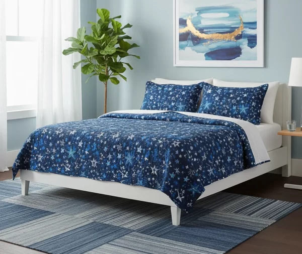 Printed Star Design Quilt Set