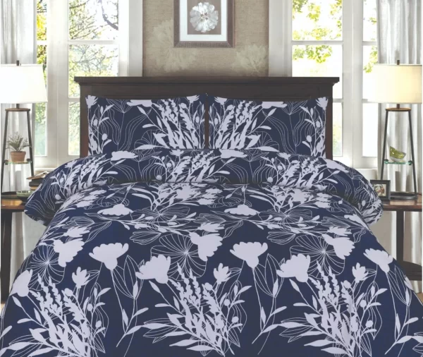 Navy Floral Printed Duvet