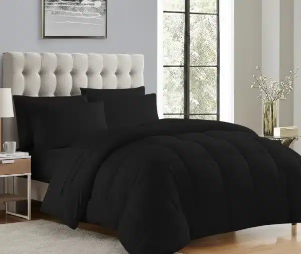 Premium Black Plain Comforter Set