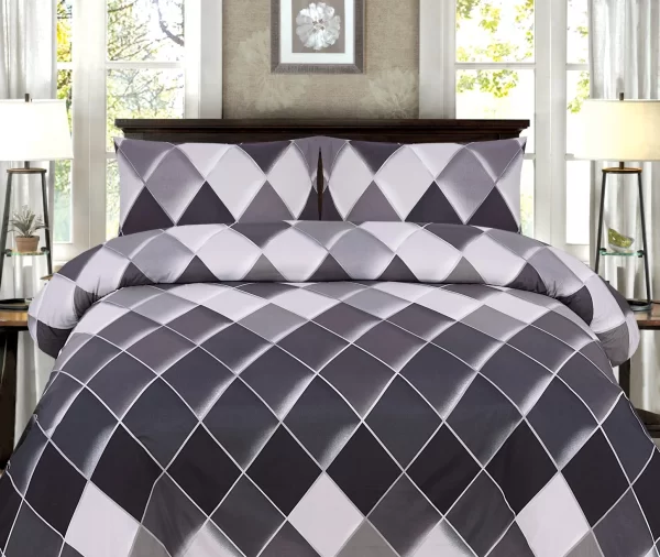 Grey Diamond Printed Duvet