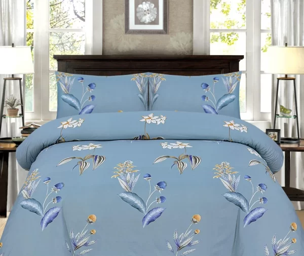 Serene Blue Botanical Printed Duvet