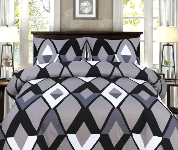 Geometric Grey Printed Duvet