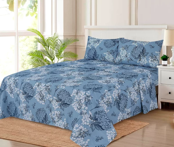 Light Blue Floral Branch Bedsheet
