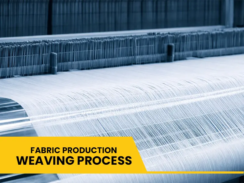 Bed sheet weaving process showing thread count and fabric production on industrial loom