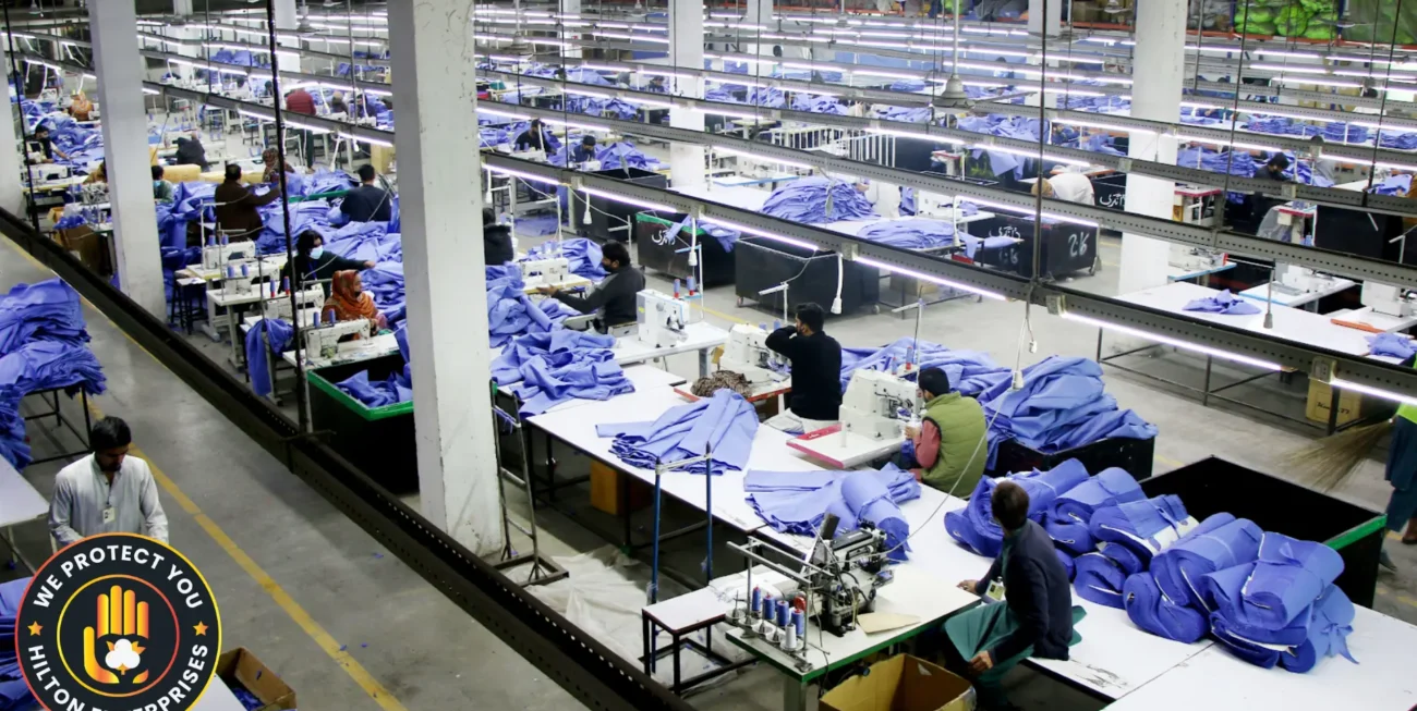 Pakistan clothing manufacturers production facility with modern textile machinery