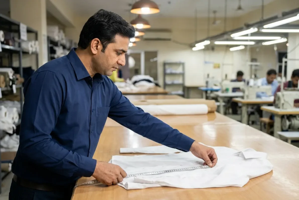 Quality control inspection process in Pakistan clothing manufacturing facility