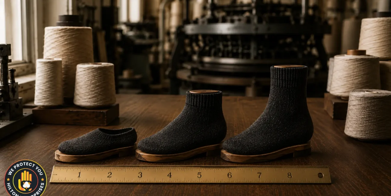 Ankle, no-show, and low-cut socks compared side by side with a tape measure showing height differences