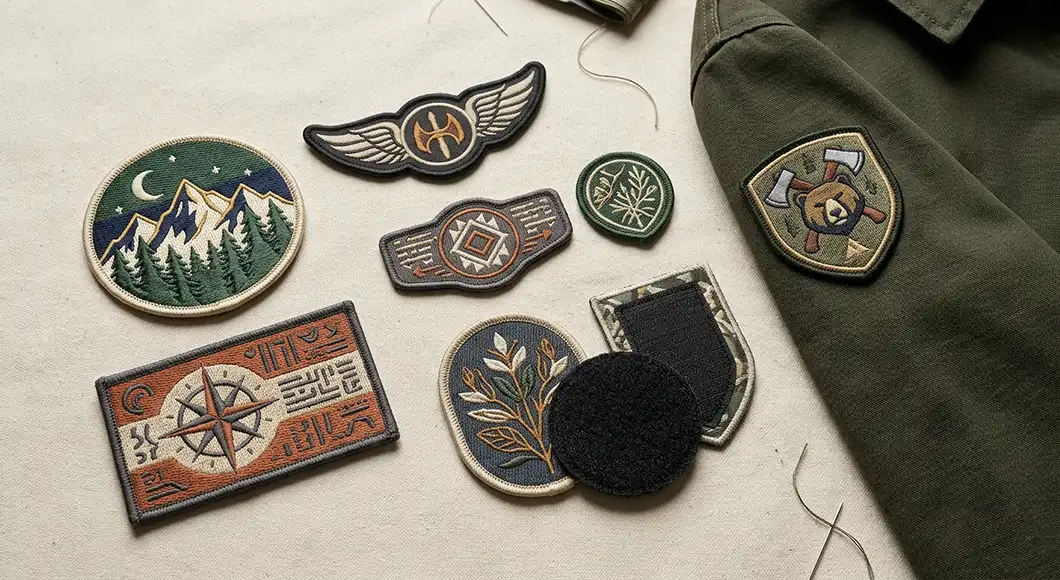 Embroidered patches — iron-on and sew-on formats, Hilton Enterprises